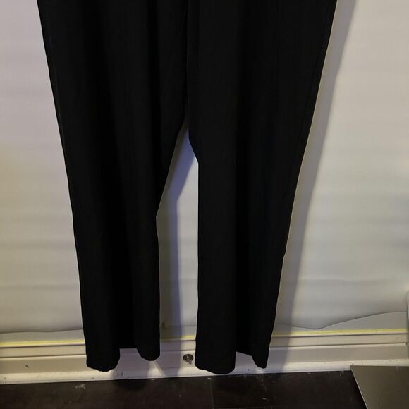 Alfani Jumpsuit Womens 16 Black Cape Sleeve Surplice Overlay Stretch Evening - Picture 3 of 14